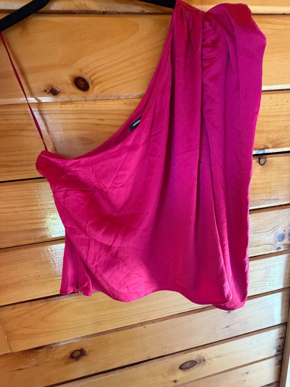 Express Fuchsia One Shoulder Blouse